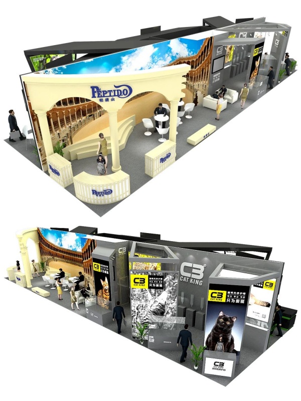上海亞洲寵物展覽會54平展臺搭建施工方案